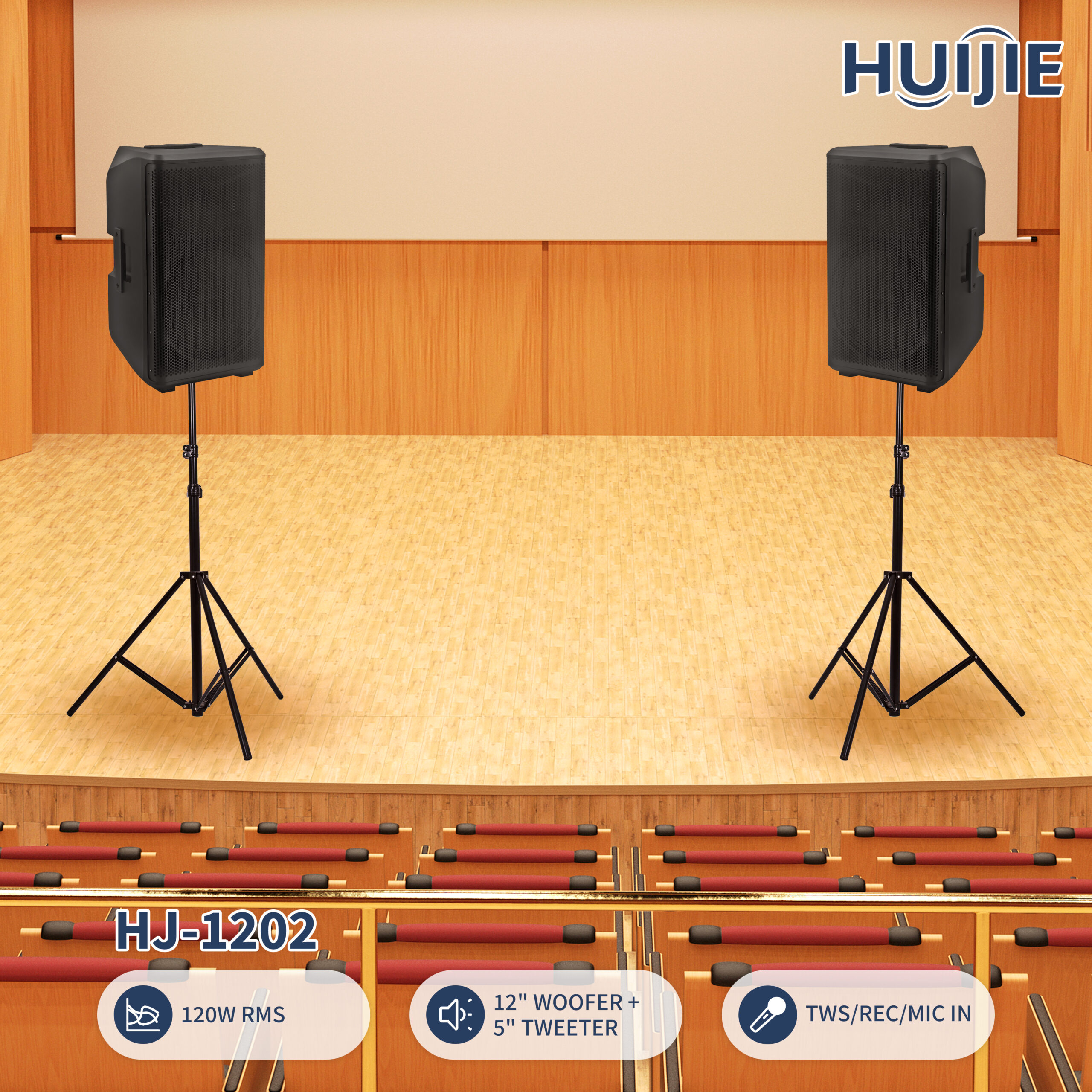 HJ-1202 12-Inch Portable PA Speaker