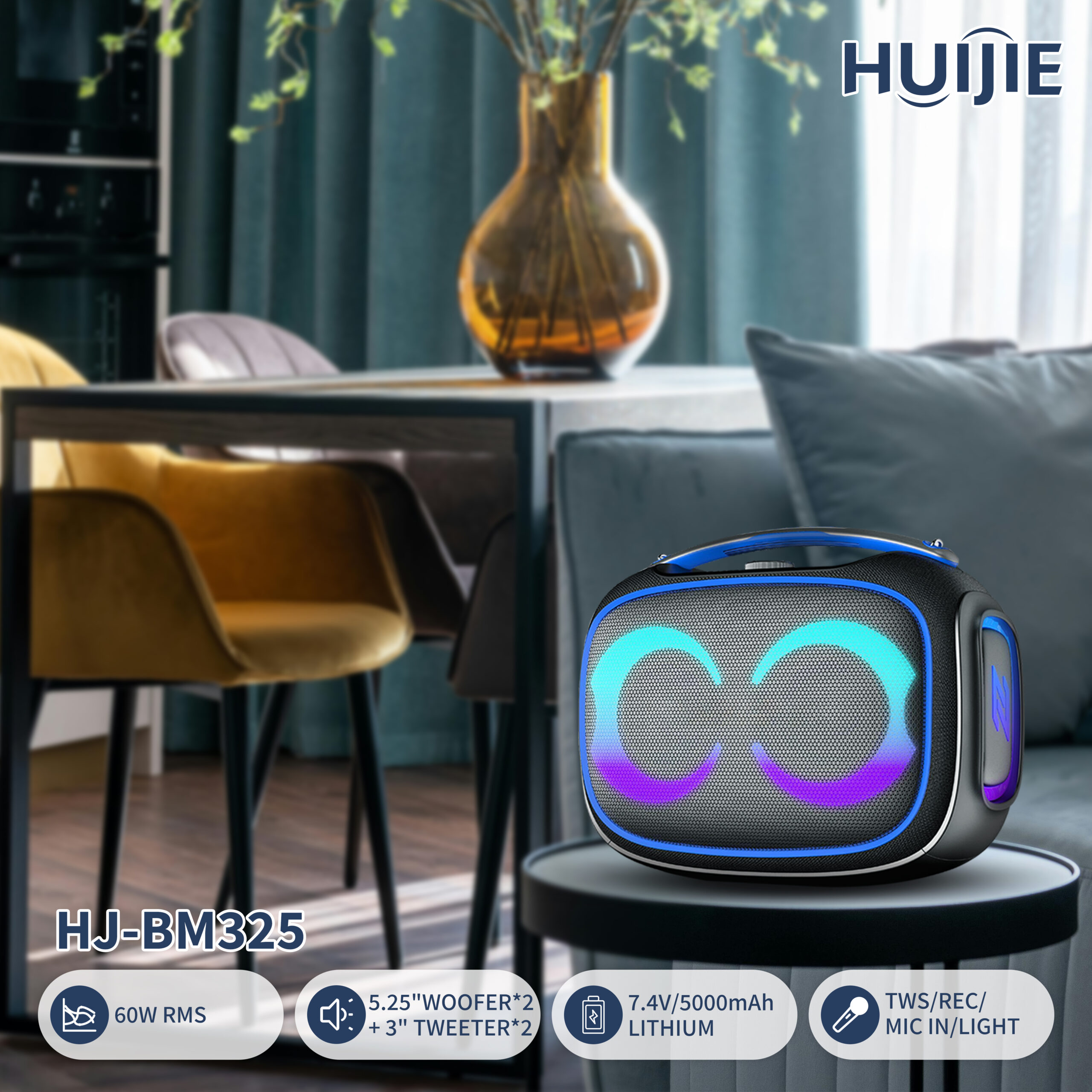 HJ-BM325 Double 5.25-Inch Party Speaker