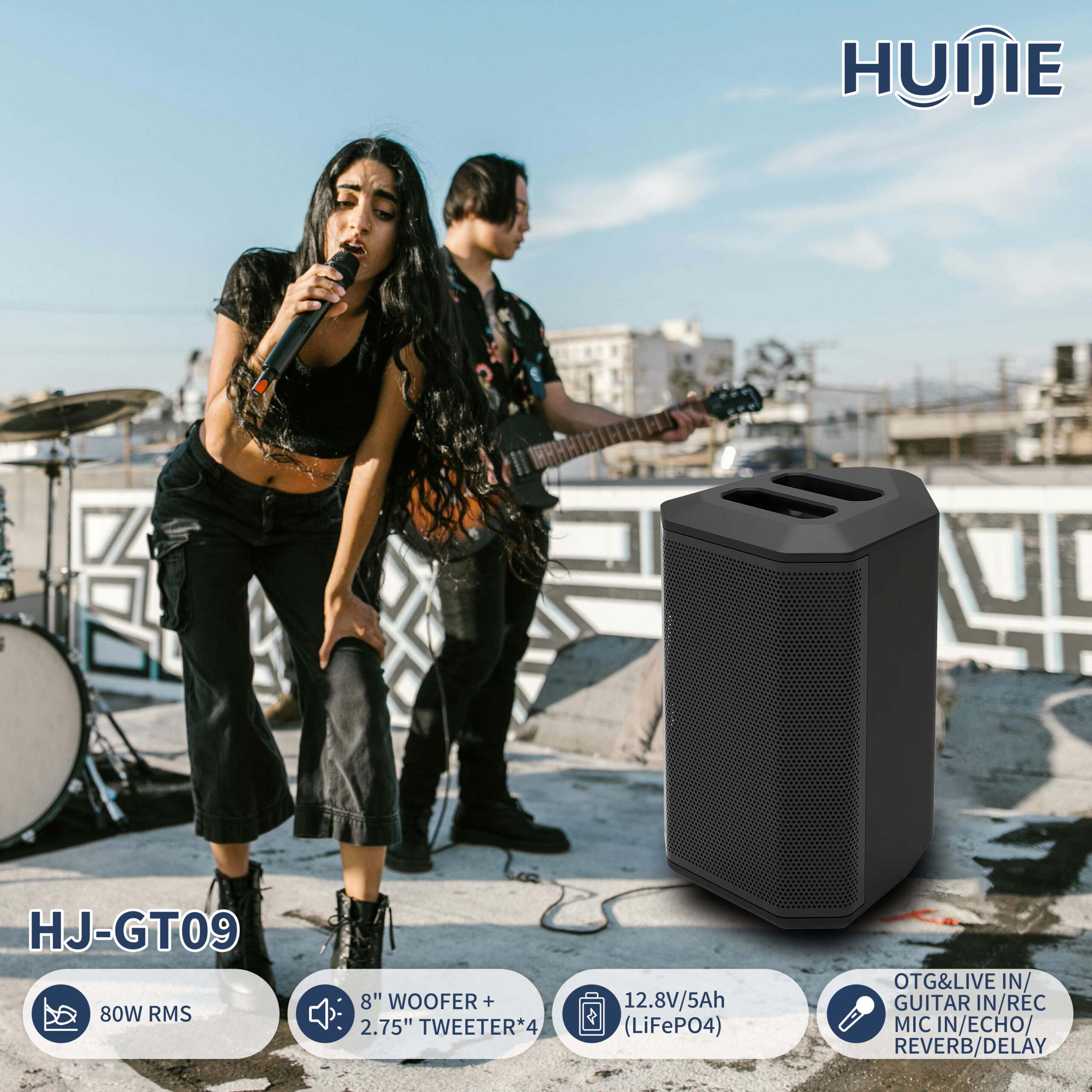 HJ-GT09 8-Inch Portable PA Speaker