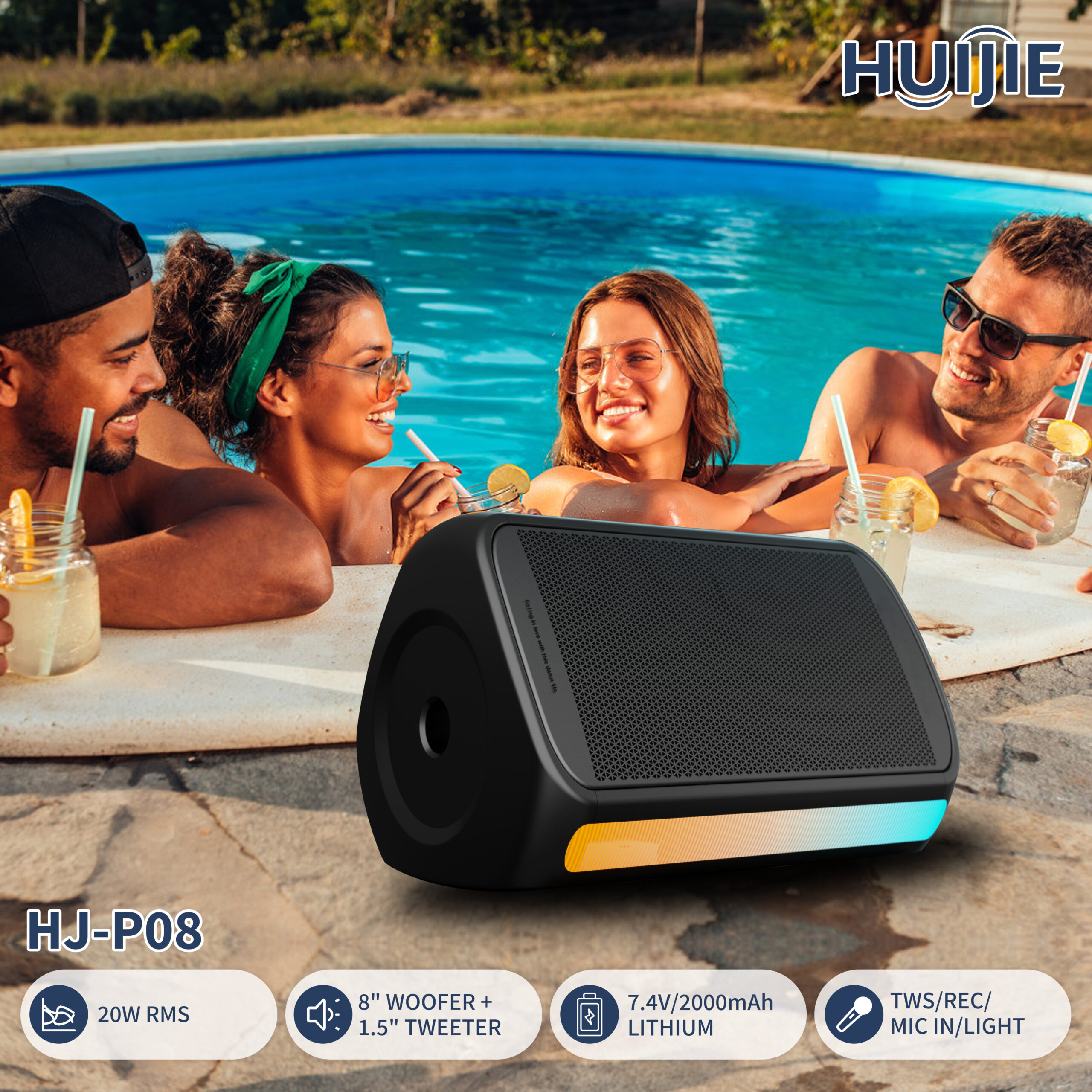 HJ-P08 Double 8-Inch Party Speaker