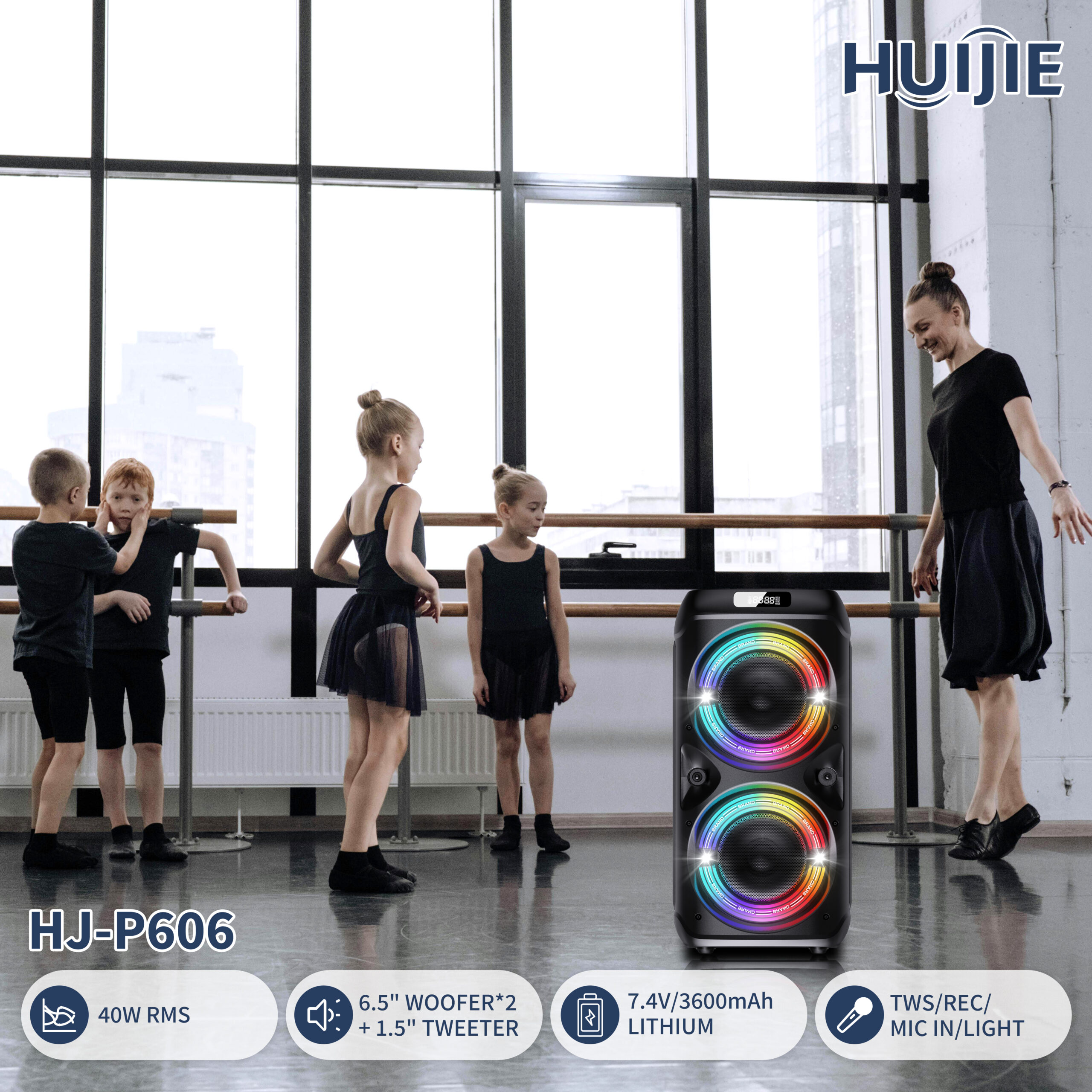 HJ-P606 Double 6.5-Inch Party Speaker