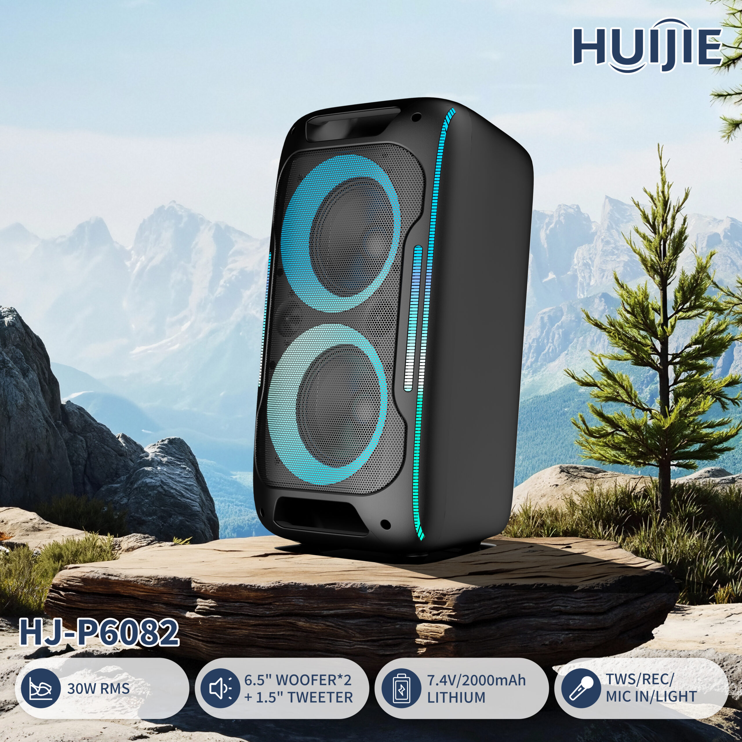HJ-P6082 Double 6.5-Inch Party Speaker