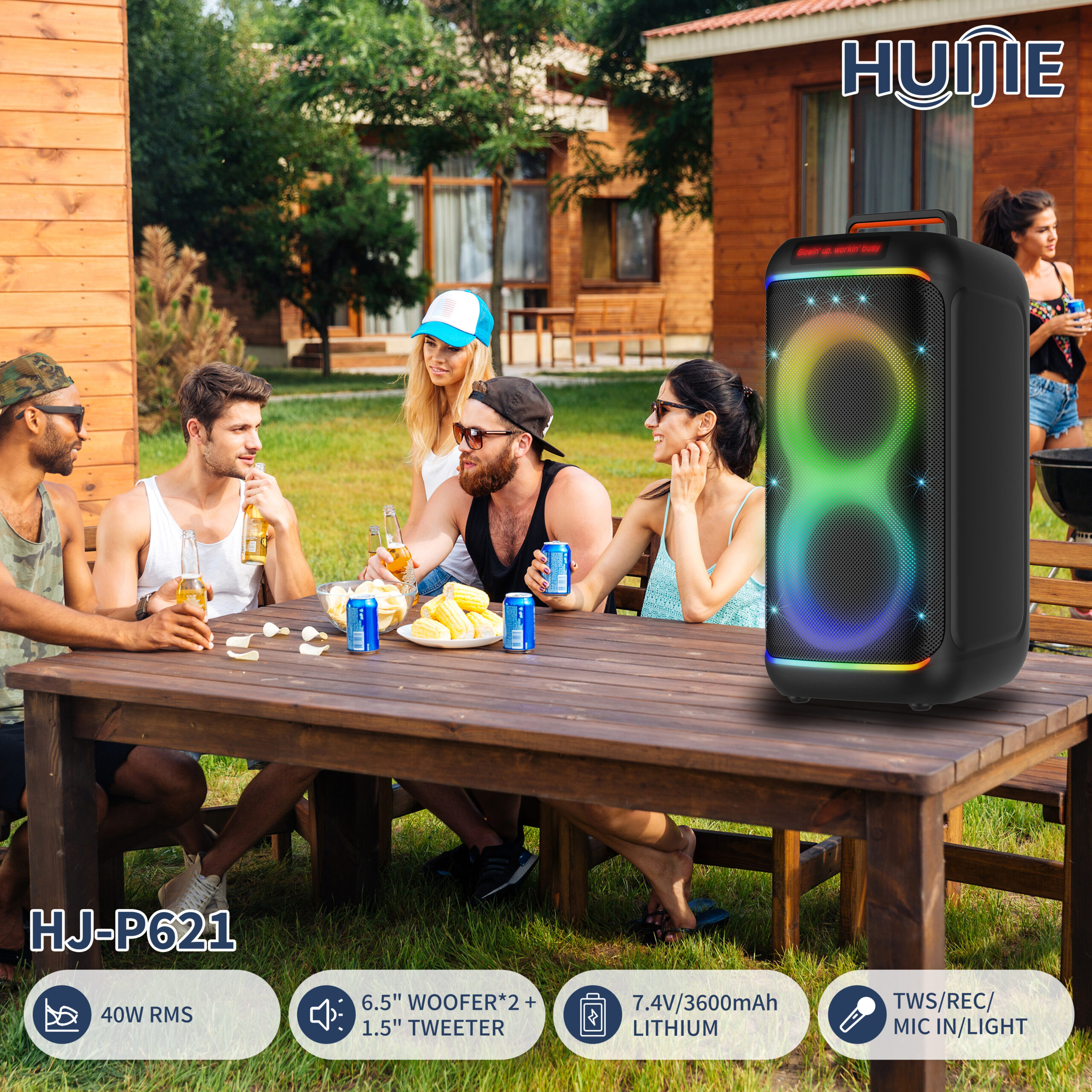 HJ-P621 Double 6.5-Inch Party Speaker