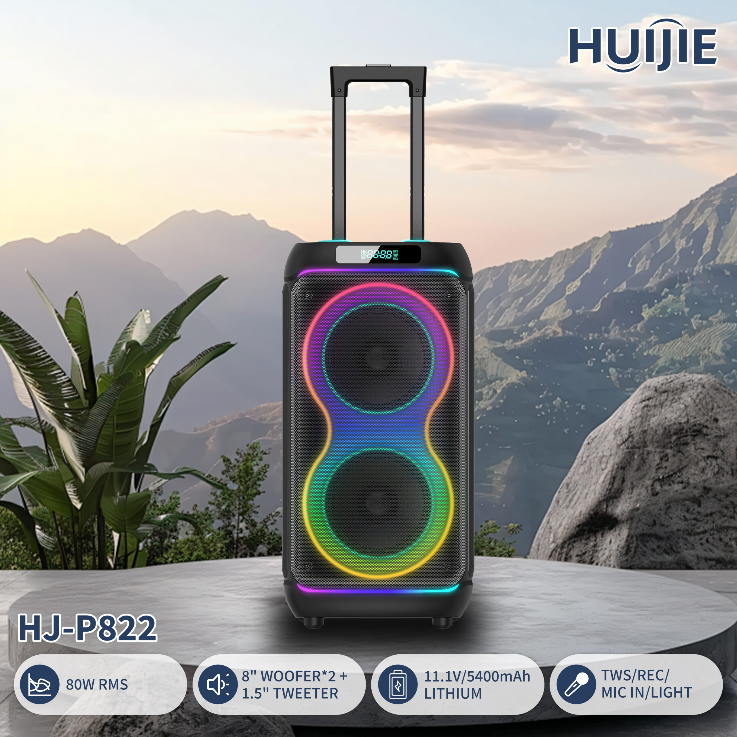 HJ-P822 Double 8-Inch Party Speaker