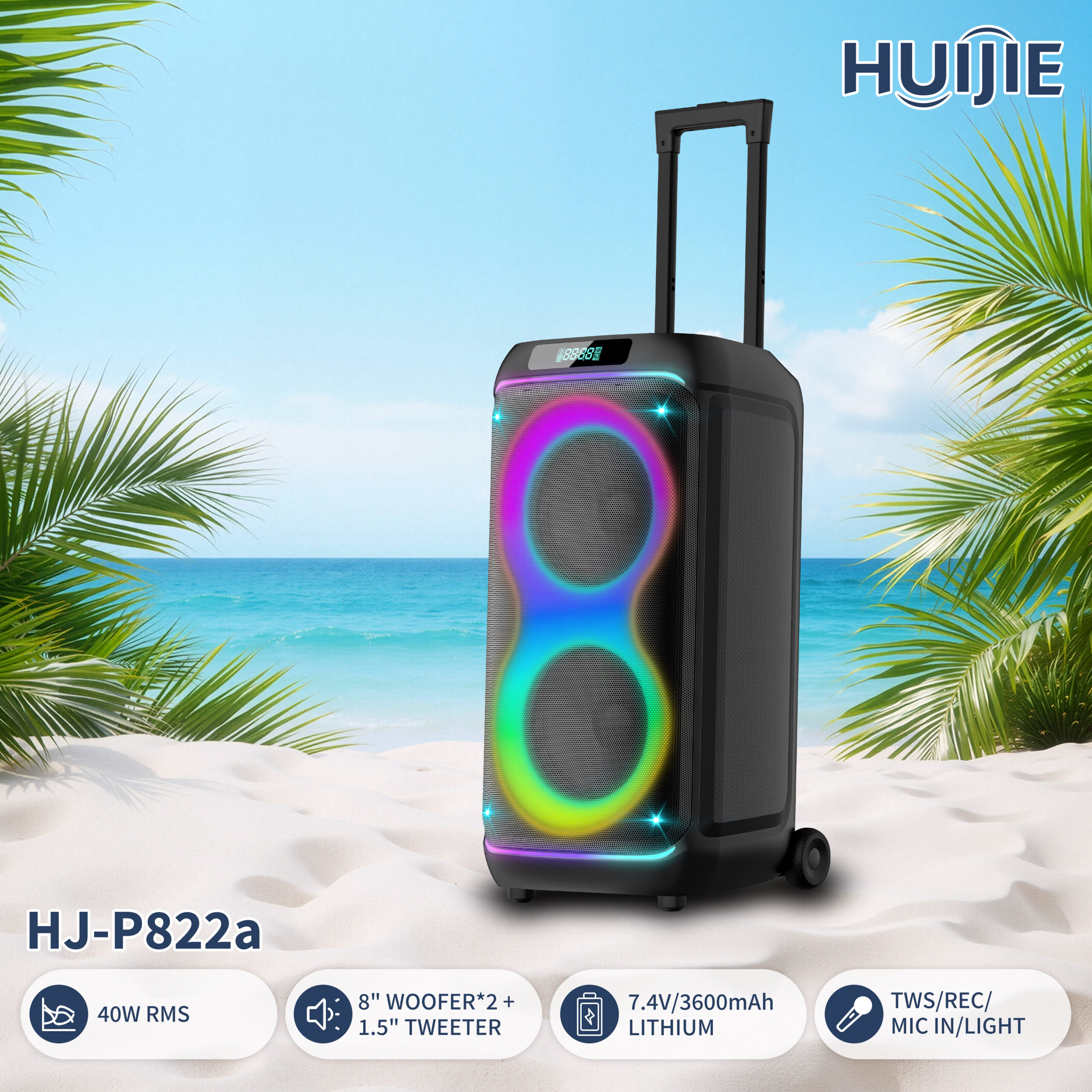 HJ-P822a Double 8-Inch Party Speaker
