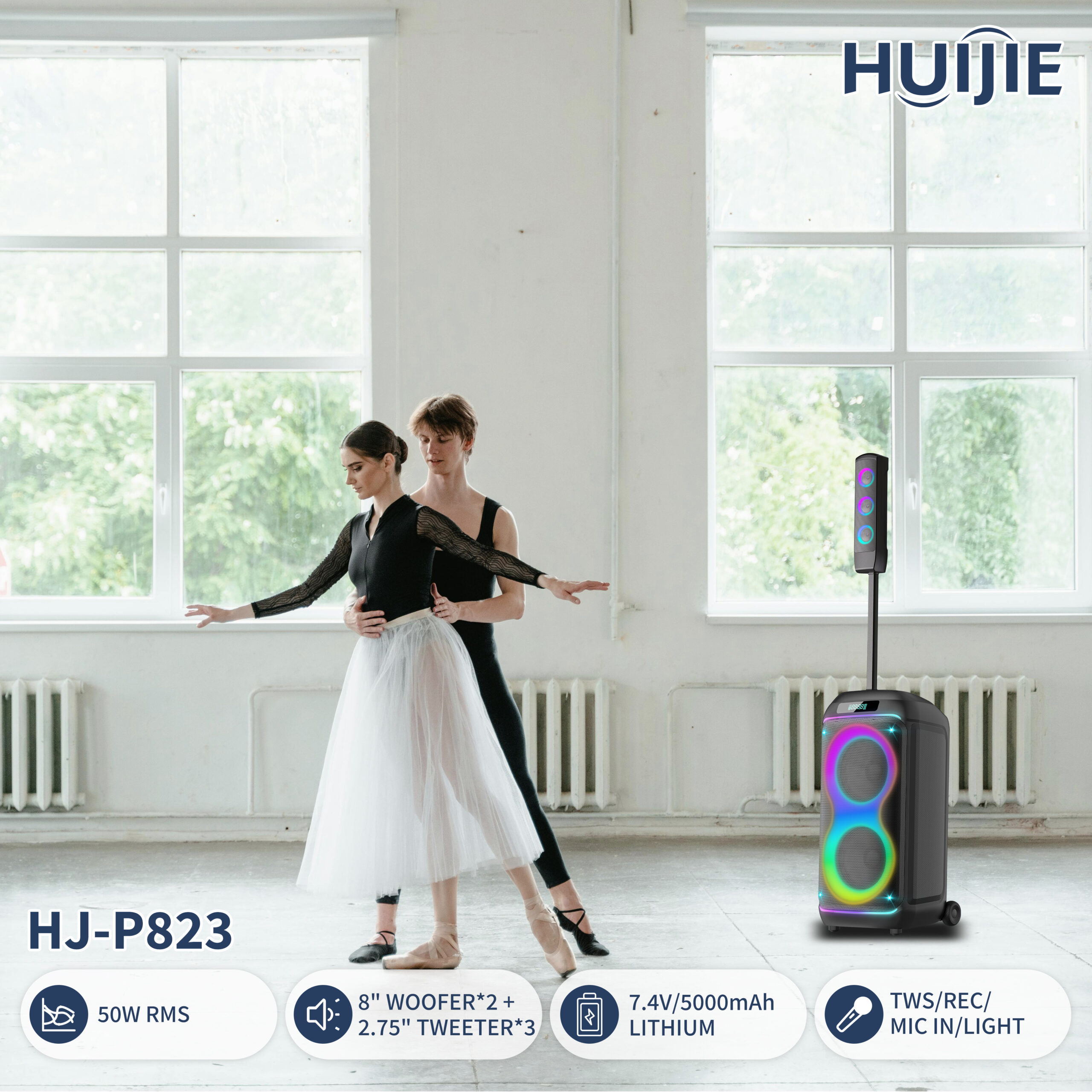 HJ-P823 Double 8-Inch Party Speaker