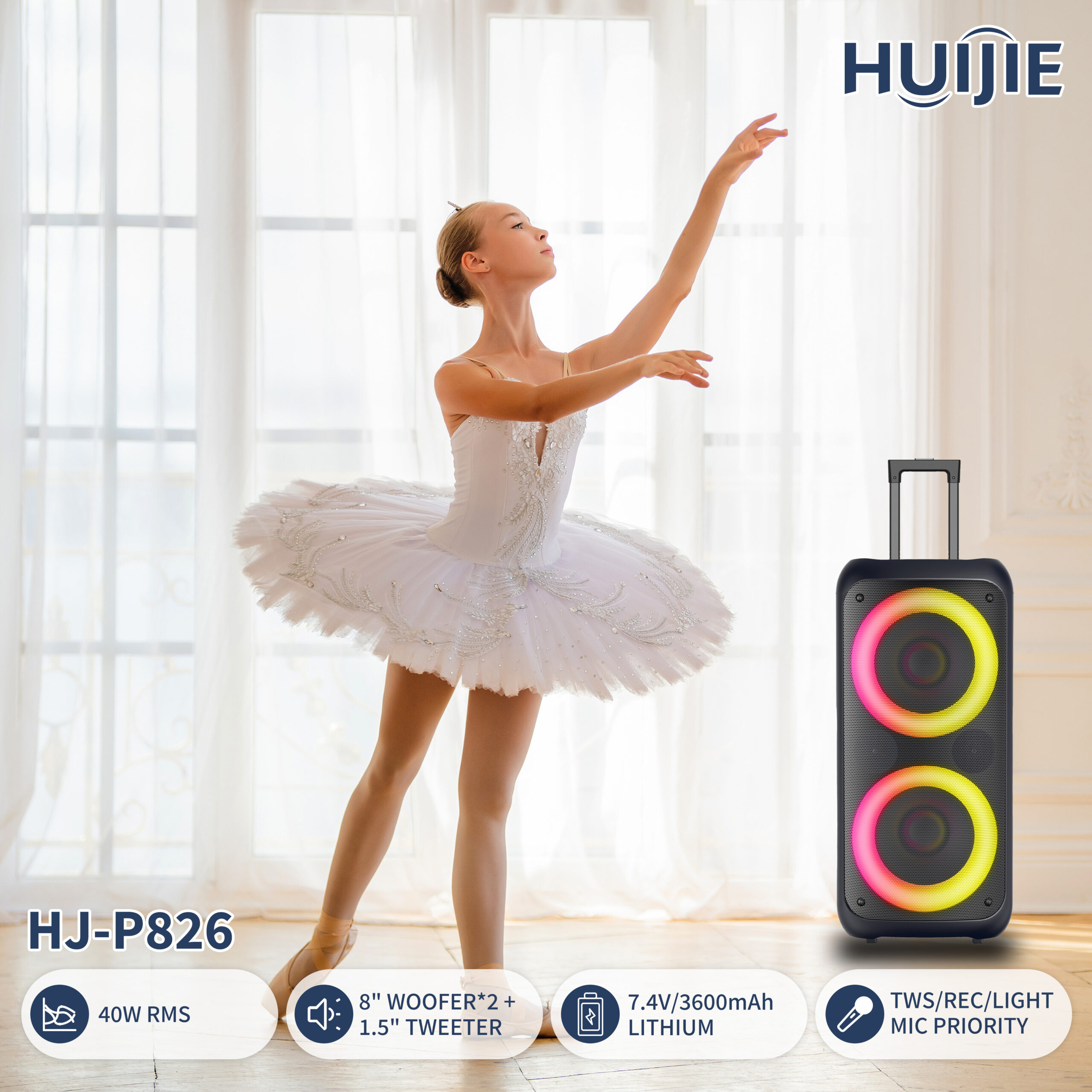 HJ-P826 Double 8-Inch Party Speaker